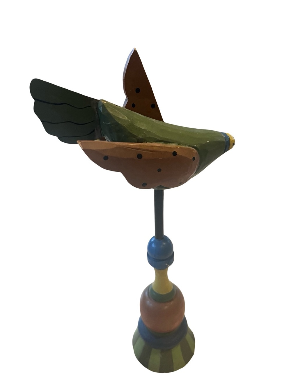 Midwest Cannon Falls Wooden Sigle Colorful Folk Figure DecorGreenBird
